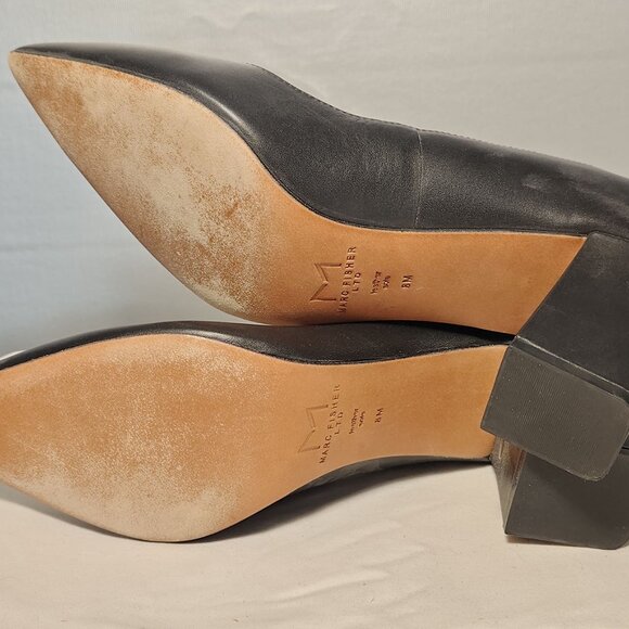 Marc Fisher Womens Zala Leather Pointed Toe Pumps Black 8 - Picture 3 of 3
